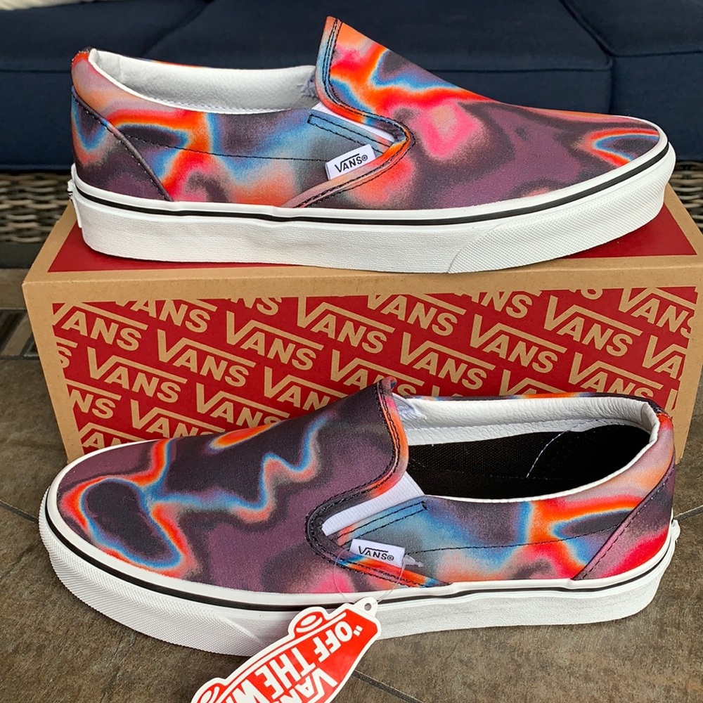 VANS CLASSIC SLIP ON DARK AURA MULTI/TRUE WHITE WM - Picture 4 of 16